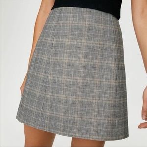 Aritzia Babaton Plaid Mini Skirt - Grey/Black